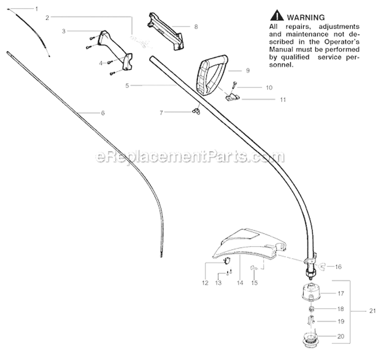 Page C Diagram and Parts List for FEATHERLITE LE Type 1 Weed Eater Trimmer